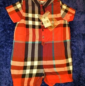 Authentic Burberry Check Cotton Playsuit